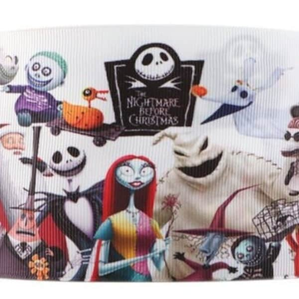 Disney Nightmare Before Christmas Ribbon 1" and 1.5" High Quality Grosgrain Ribbon By The Yard Jack Skellington Ribbon Sally NBC