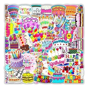Happy Birthday Stickers Pack | Water Resistant | Laptop Stickers | Water Bottle Decoration | Scrapbooking | Journaling