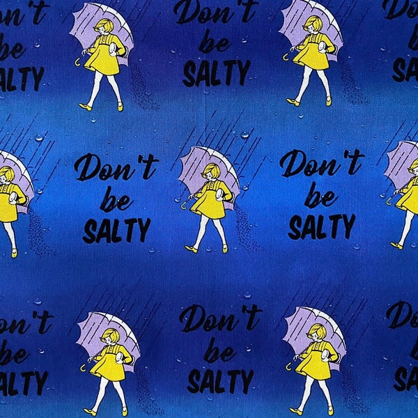 Don’t Be Salty Fabric 100% Cotton Fabric by the Yard Salt Fabric Umbrella Girl