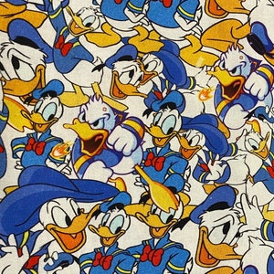 Disney Donald Duck Fabric 100% Cotton Fabric by the Yard Collage of Donald