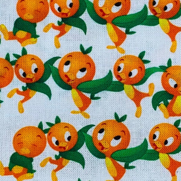 Disney Orange Bird  Collage 100% Cotton Fabric By the Yard Disney Magic Kingdom Adventureland Florida Mascot