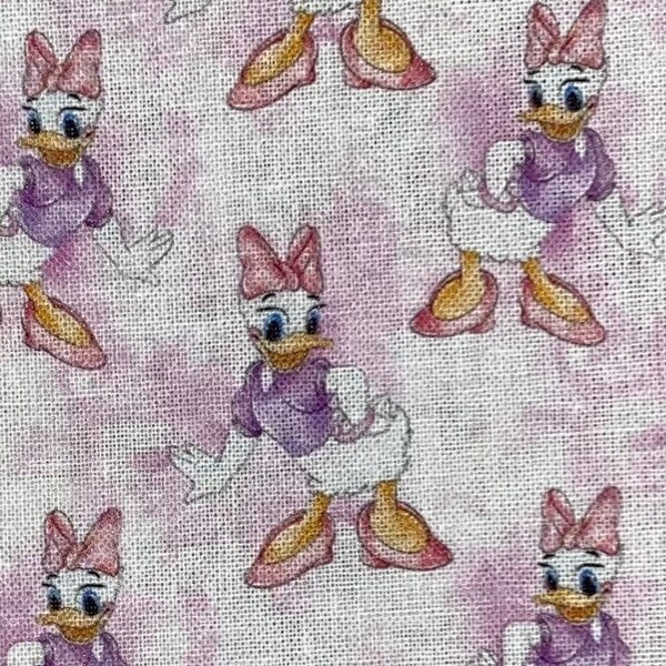 18x10" Disney Daisy Duck Fabric 100% Cotton Fabric Remnant Donald Duck Girlfriend