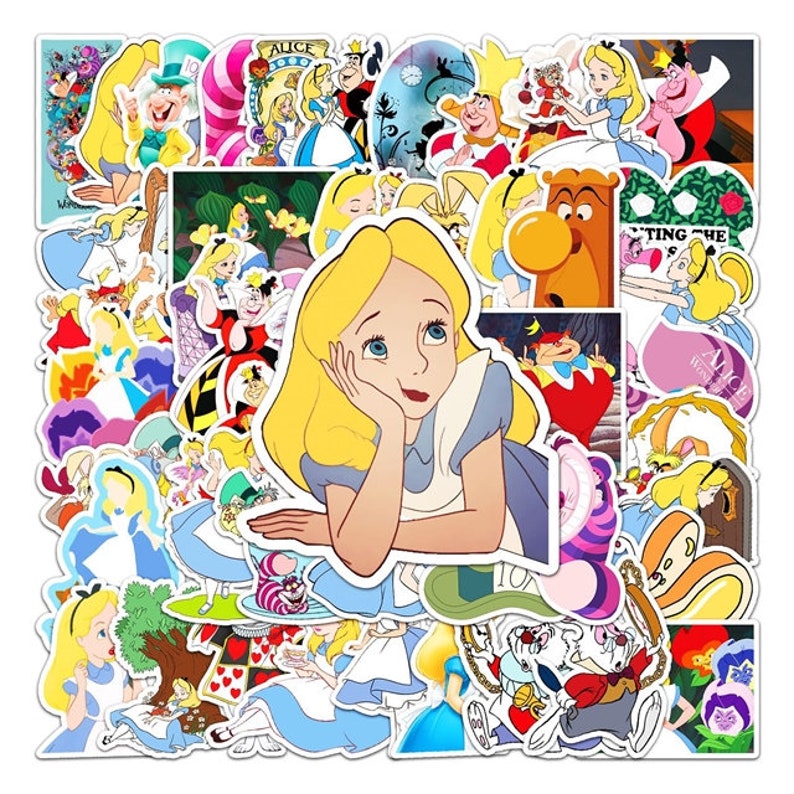 Disney Alice in Wonderland Stickers Water Resistant Stickers Great for