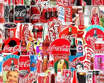Coca Cola Stickers Pack | Water Resistant | Laptop Stickers | Water Bottle | Decoration | Scrapbooking | Journaling Coke Stickers
