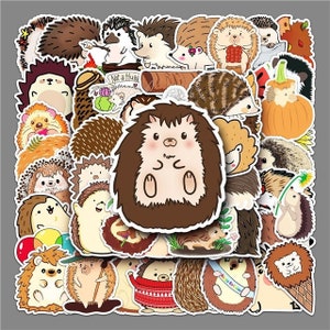 Hedgehog Stickers Pack | Water Resistant | Laptop Stickers | Water Bottle Decoration | Scrapbooking | Journaling Cute Kawaii Animals