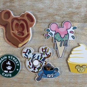 Disney Park Treats Resin | Flat Back Planar Resin | Waffle, Mickey Mouse Ice Cream Cone | Hair Bow Center Keyring Scrapbooking Embellishment