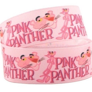 Pink Panther Ribbon 1" High Quality Grosgrain Ribbon By The Yard