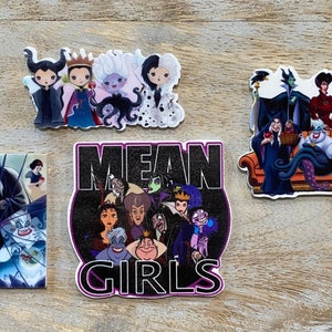 Disney Villain Resins | Flat Back Planar Resin | Maleficent Evil Queen Cruella | Hair Bow Center Keyring Magnet, Scrapbooking Embellishment