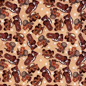 Disney Cars Fabric 100% Cotton Fabric Fat Quarters Fat Eighths Tumbler Cut Lightning McQueen Mater Sally Cruz Cal Cars Land Fabric image 2