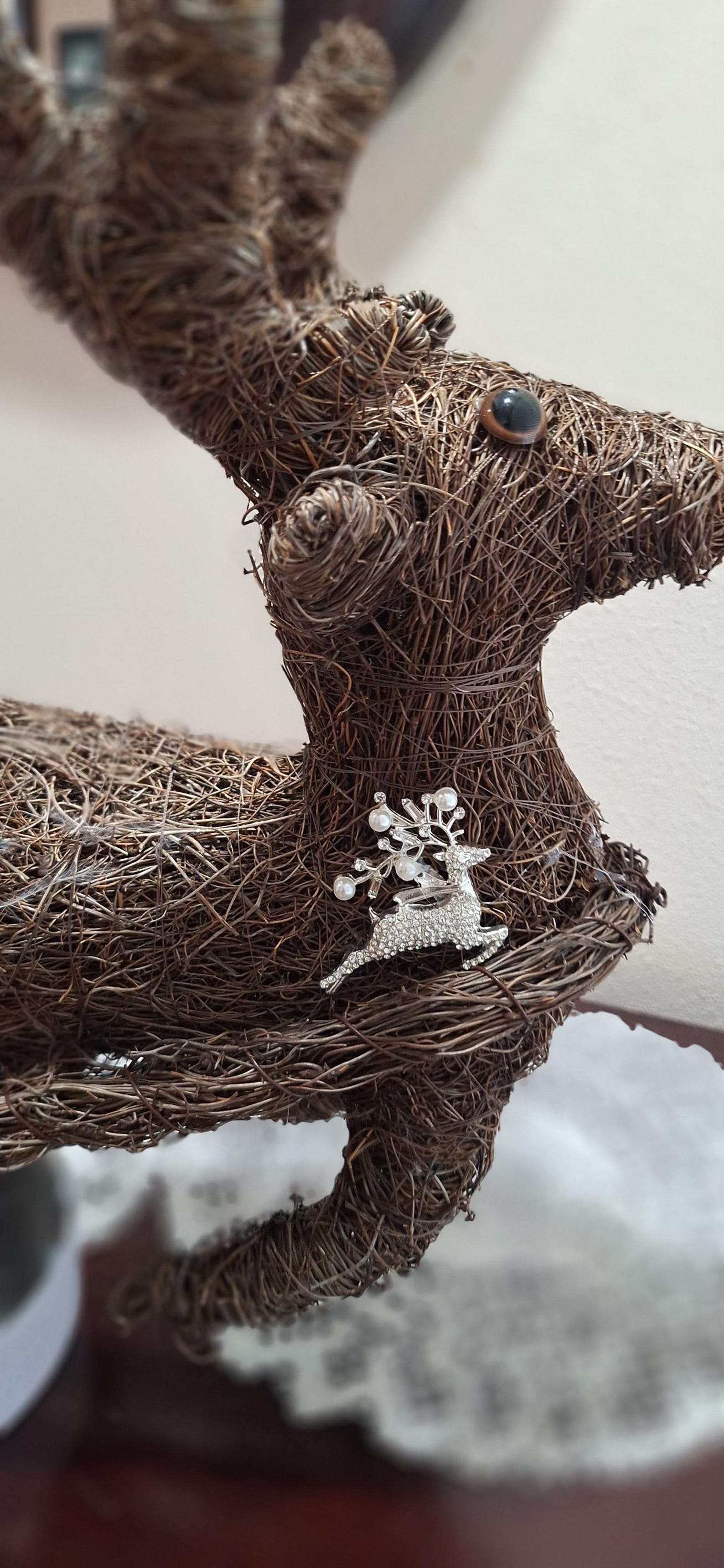 Wicker Rudolph Sleigh, Christmas Sleigh, Rustic Holiday, Seasonal ...