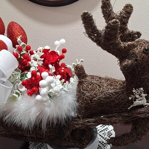 Wicker Rudolph Sleigh, Christmas Sleigh, Rustic Holiday, Seasonal ...