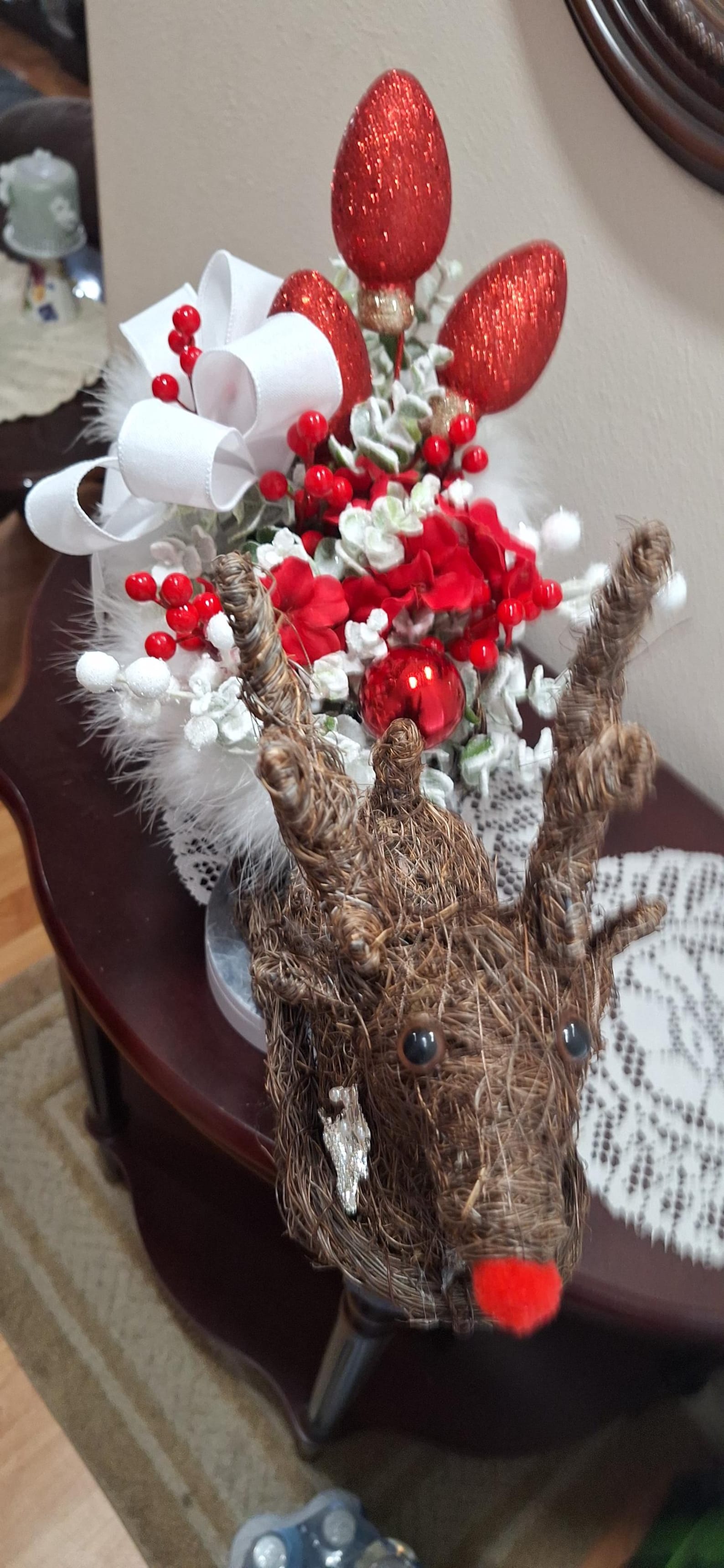 Wicker Rudolph Sleigh, Christmas Sleigh, Rustic Holiday, Seasonal ...