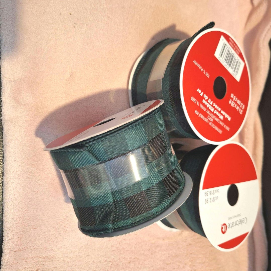 Green and Black Buffalo Check Ribbon - Etsy