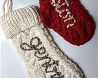 Personalized Knit Christmas Stocking