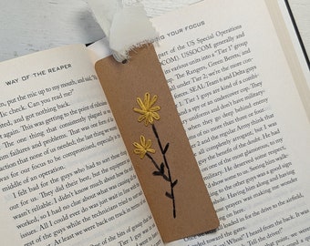 Handmade Bookmarks 2x7 unique made to order floral bookworm loving