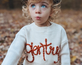 Hand Embroidered Baby & Toddler Autumn Crew Neck