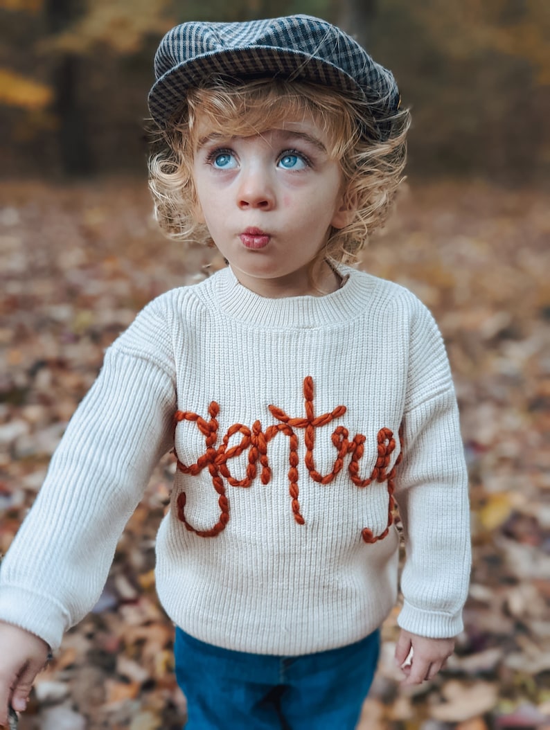 Hand Embroidered Baby & Toddler Autumn Crew Neck image 1