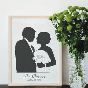 Classic Personalized Bride and Groom Silhouette