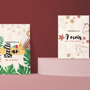 Cartes étapes bébé Thème Animaux