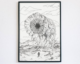 Fear is the Mind Killer - Sandworm of Dune Poster DIGITAL DOWNLOAD - Arrakis Desert wall art - Frank Herbert minimalist movie poster