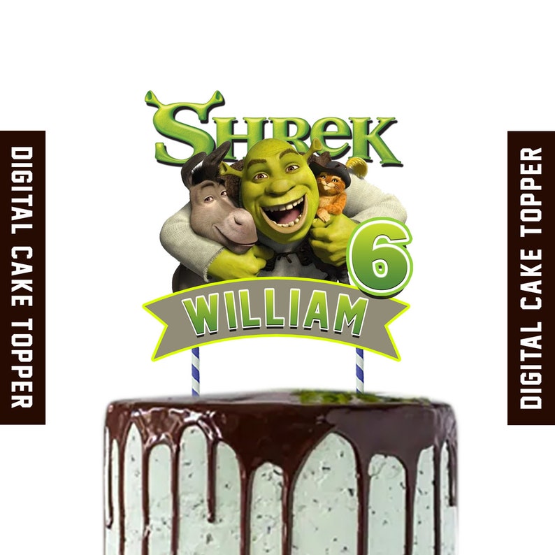 DIGITAL SHREK CAKE Topper - Etsy