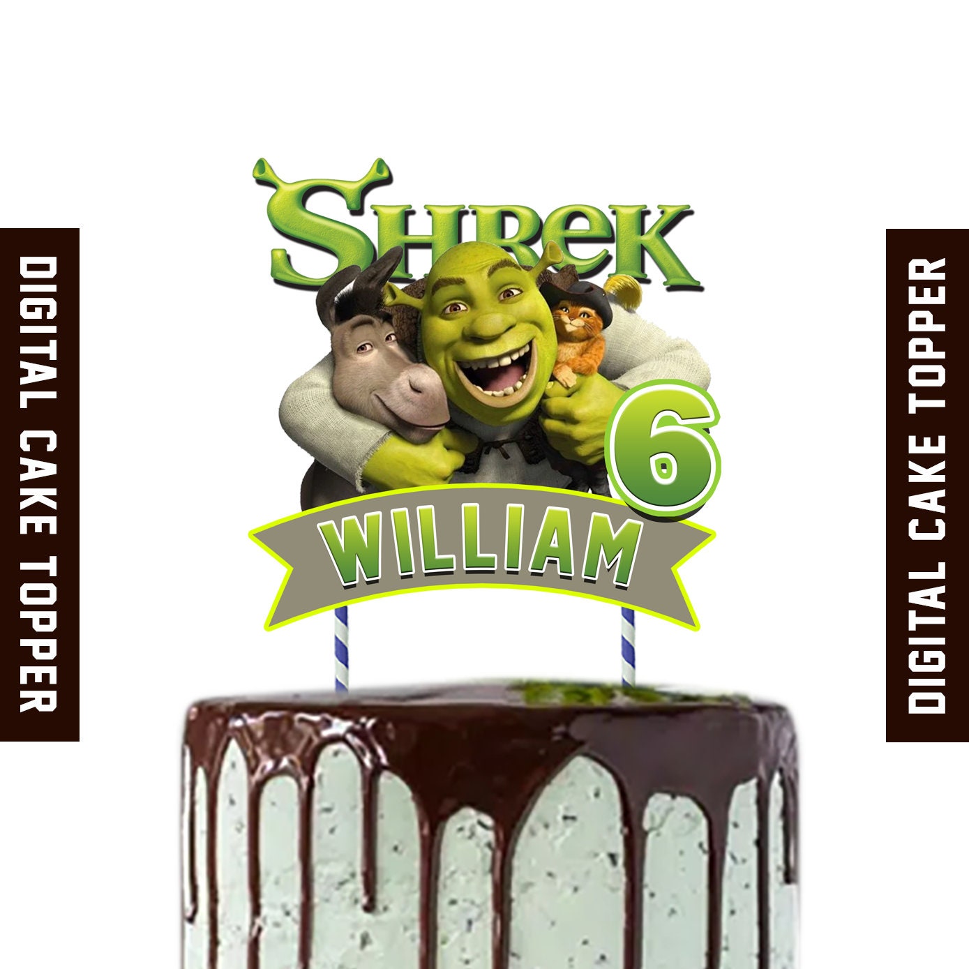 DIGITAL SHREK CAKE Topper Etsy Australia