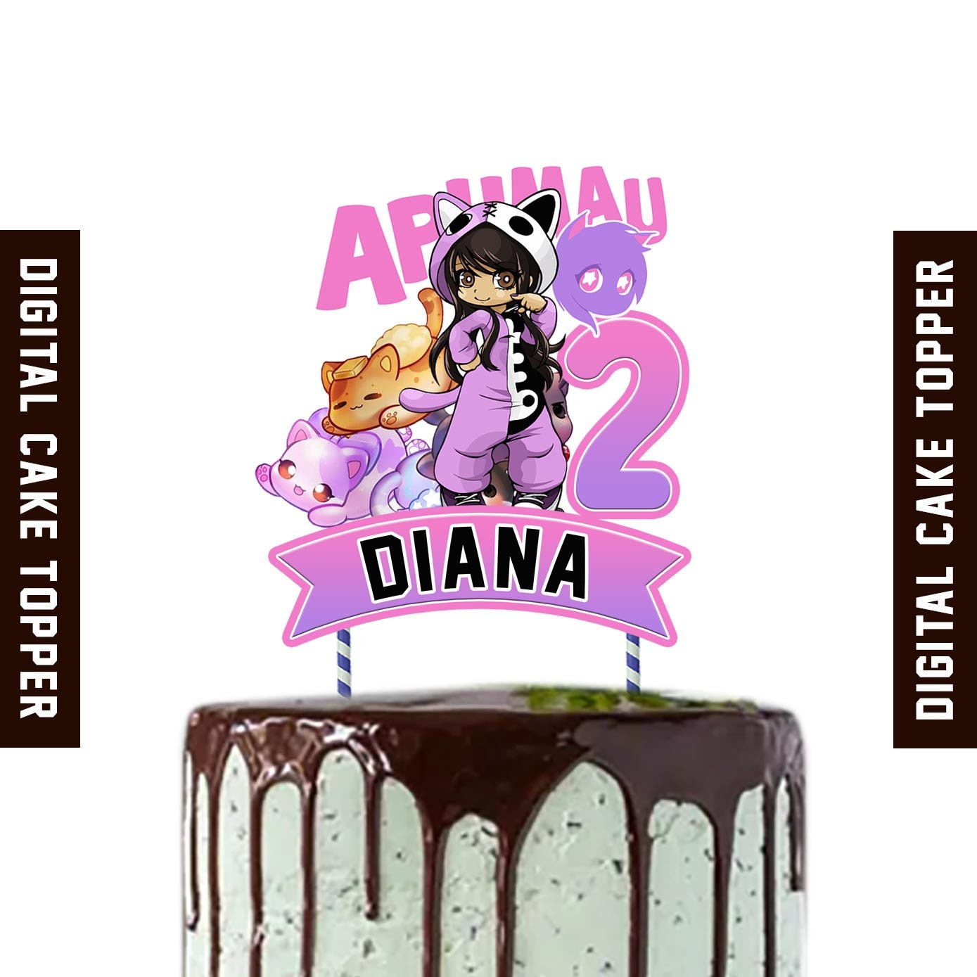 DIGITAL APHMAU CAKE Topper Birthday - Etsy Canada