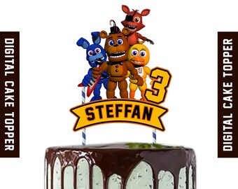 Personalized Happy Birthday Five Nights at Freddys Bonnie Chica Freddy  Fazbear Edible Cake Topper Image ABPID51009 