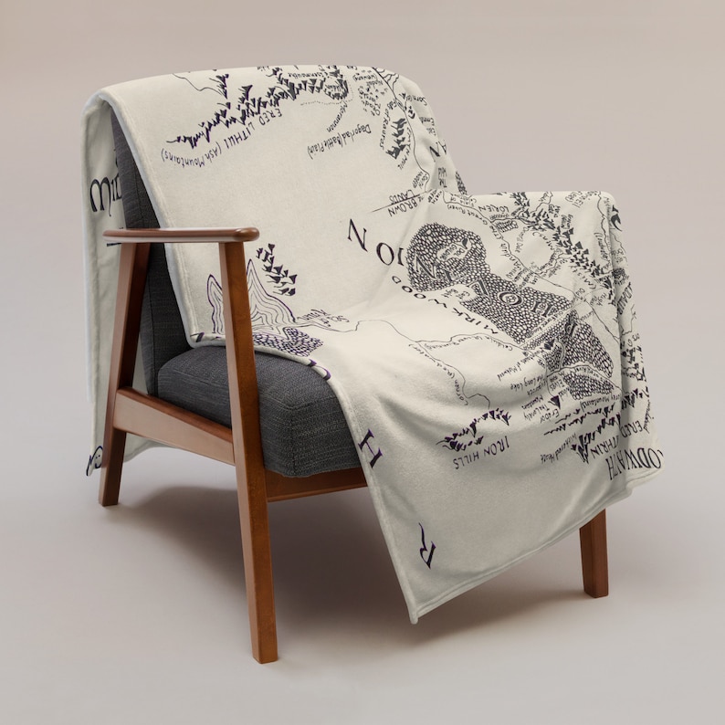 Lord of the Rings Middle Earth Throw Blanket Etsy