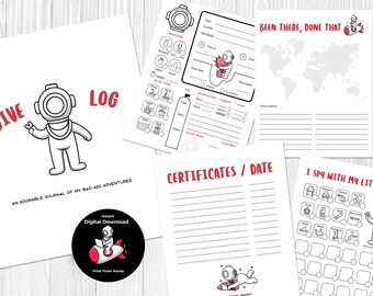Tauch-Logbuch, Sofort Download, Print From Home, PDF