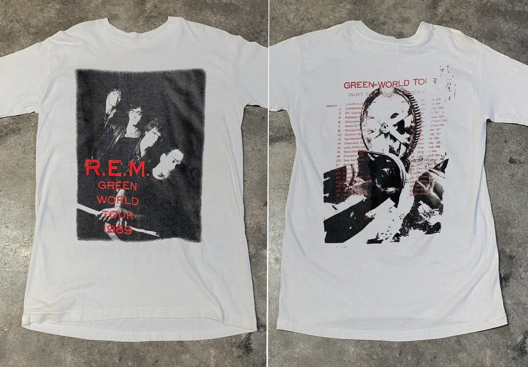 R.E.M Green World Tour 1989 Tshirt R.e.m Rock Band Music Etsy