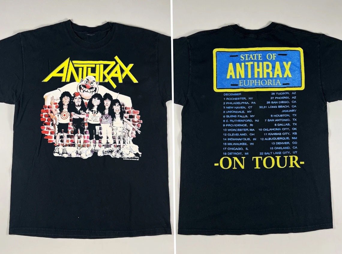 Discover Maglietta Stampata 2 Lati Anthrax On Tour 1987 T-Shirt