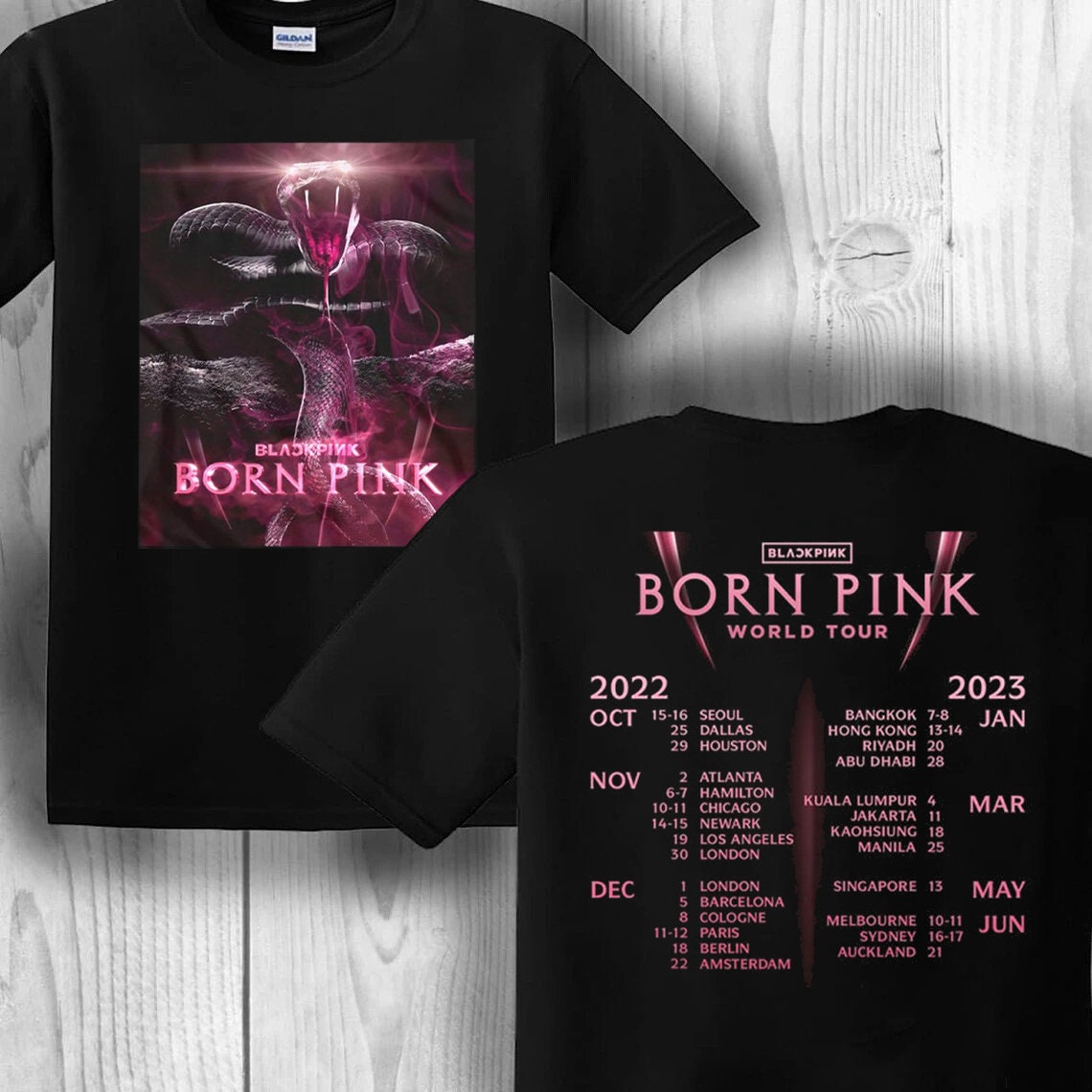 BlackPink Born Pink World Tour 2022 2023 Double Sided Shirt
