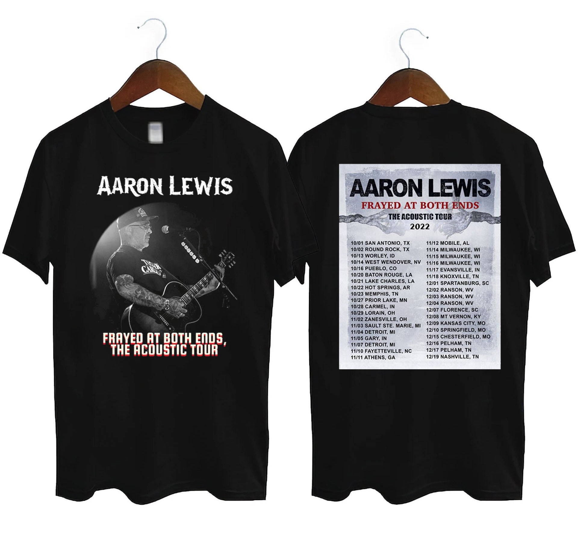 Discover TOUR 2022 - Aaron Lewis Frayed At Both Ends Acoustic T-Shirt