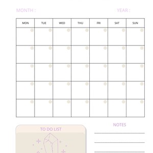 monthly planner printable single lila sheet