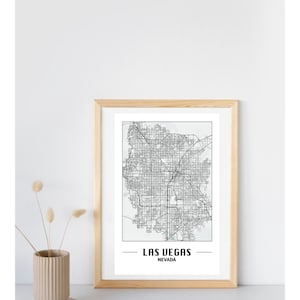 Las Vegas Nevada Stadtplan Druck 2:3 12x18 24x36 Digital Download Poster