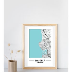 ラホヤ カリフォルニア 市街地図プリント 2:3 比率 12x18 24x36 デジタルダウンロードポスター
