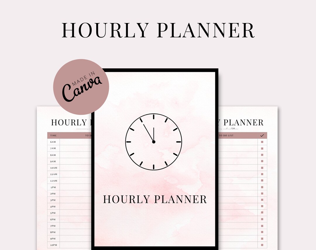 Simply Hourly Planning Day at a Glance Hourly Daily Schedule Time Block ...