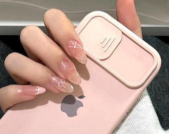 Pearly Ballet Press On Nails – Soft Pink Ribbons, Pearls & French Tips Nail, Perfect for  coquette, balletcore, and soft glam aesthetics