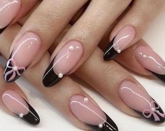 bow on point | Handmade aesthetic press on nails