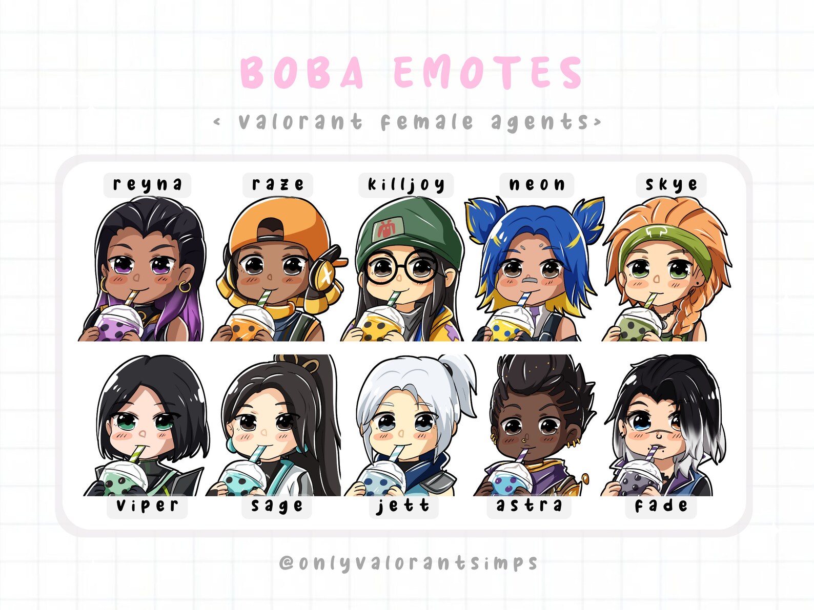 Boba Valorant Emotes, Valorant Twitch Emotes, Valorant Boba Emotes ...