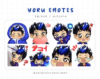 Yoru Valorant, Yoru Valorant Twitch Emote, Yoru Valorant Discord Pack, Yoru Valorant Emote Pack, Valorant Streamers Pack, Valorant Twitch