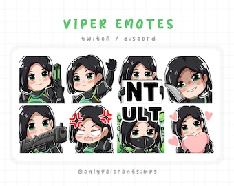 Emote Viper Valorant, Emotes Viper Valorant Twitch, Emote Viper Valorant Discord, Viper Valorant, Valorant Viper Twitch Emotes