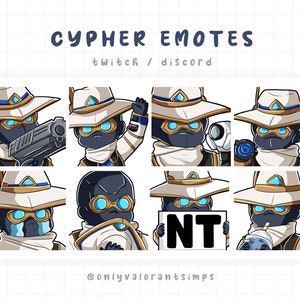 Cypher Valorant, Cypher Valorant Twitch Emotes, Cypher Valorant Discord Emote, Cypher Valorant Emotes Pack, Valorant Cypher Emote