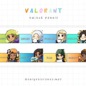 Twitch Valorant Chibi Stream Panels, Valorant Twitch Panels, Valorant Agents Twitch Panels, Valorant Stream Panels, Valorant Twitch