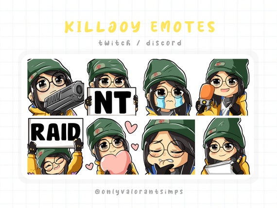 Killjoy Emotes, Valorant Killjoy Emotes, Valorant Killjoy, Killjoy twitch emote, Killjoy discord emote, Valorant emotes, Killjoy valorant