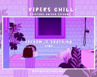 Lofi Twitch Screens, Viper Valorant Twitch Screens, Viper Valorant, Valorant Twitch Screens, Valorant Overlays, Starting Soon, Brb, Lofi