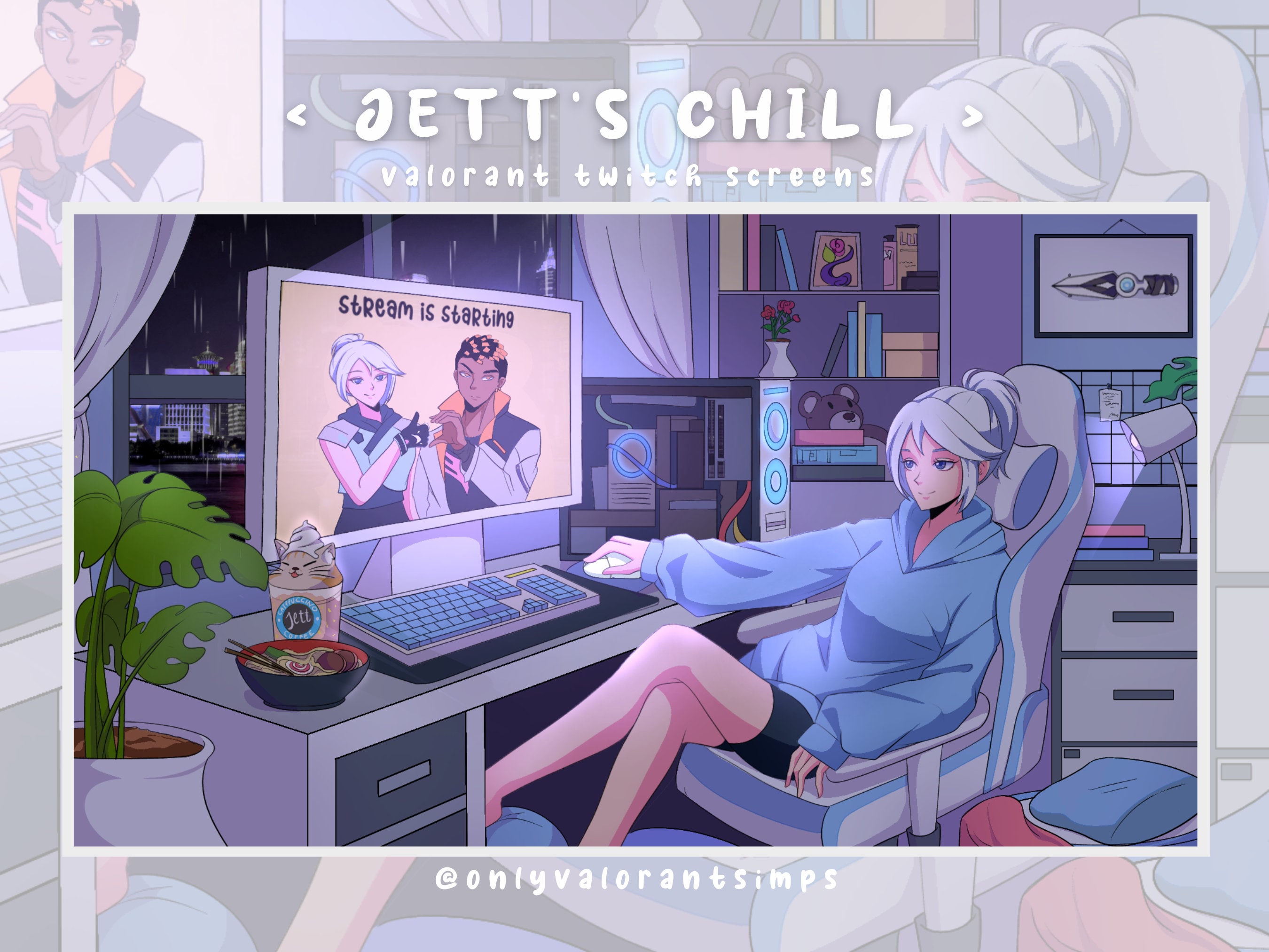 Valorant Jett Twitch Screen, Valorant Twitch Screen, Valorant Jett Twitch, Jett Valorant Twitch Screens, Jetts Chill, Valorant Jett Screen