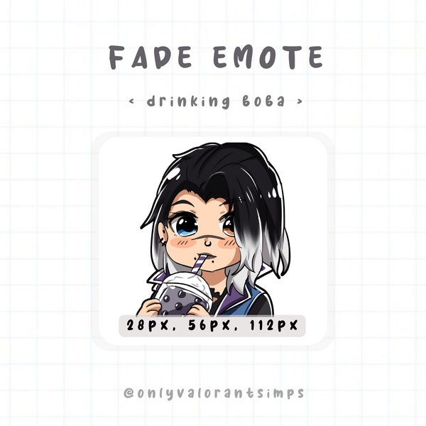 Valorant Fade Boba, Valorant Fade Twitch Emote, Fade Valorant Discord Emote, Valorant Fade Twitch Emote, Fade Boba Emote Twitch, Boba Twitch