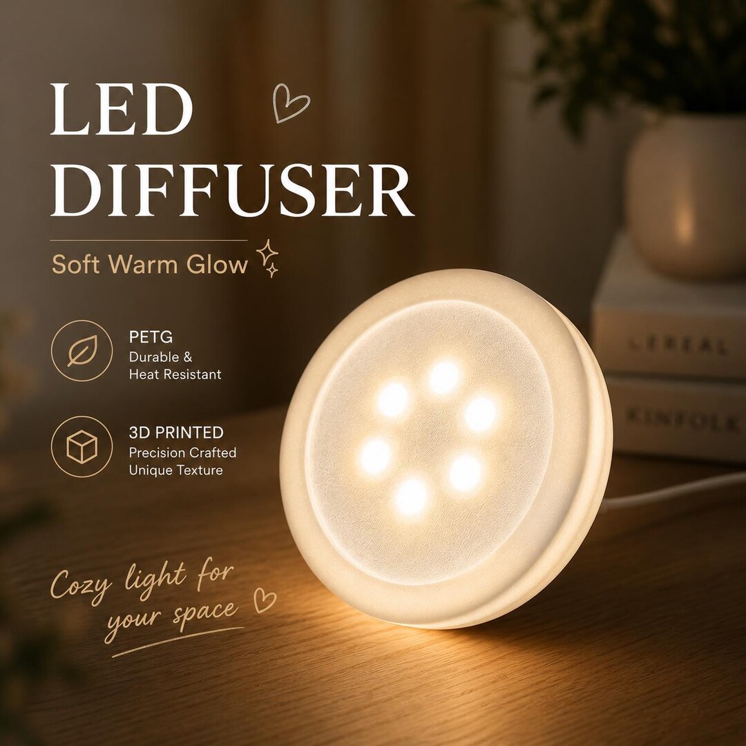 Diffuser Single Module Led LED Diffuser for 001 LED Module, Mini Night Light, 3D Printed Petg Lamp ...